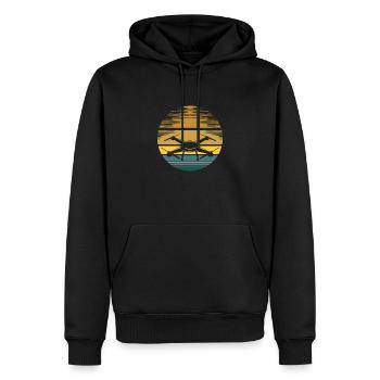 Drones vintage - Sweat à capuche Premium bio Homme - noir - Devant - Nico (187cm)