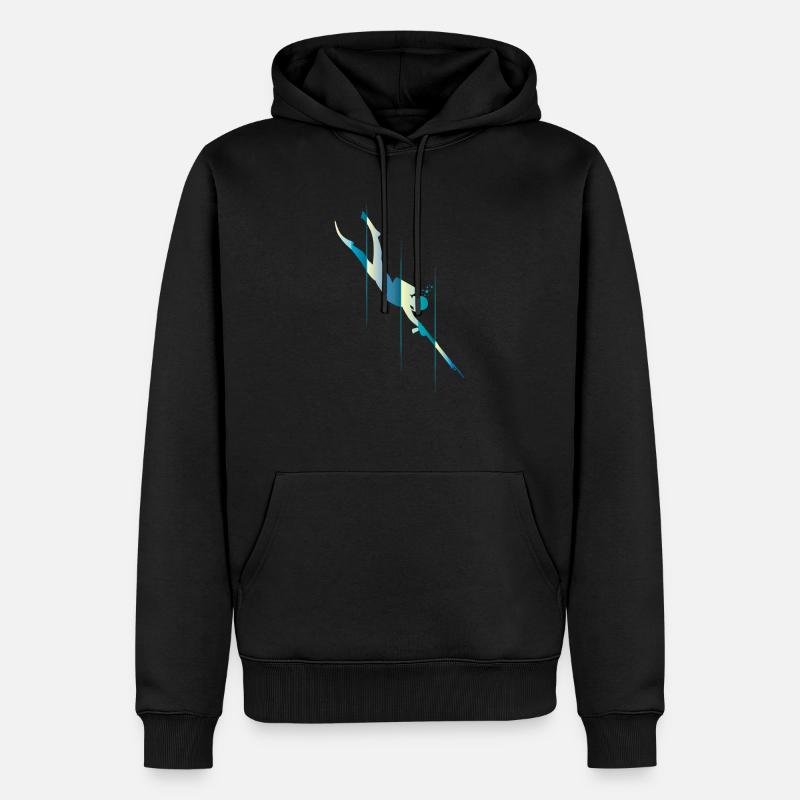Speerfischen - Männer Premium Bio Hoodie - Schwarz