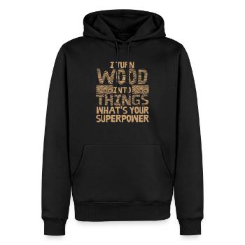 Lustiges Holzbearbeitungsgeschenkprodukt Carpenter Wood - Männer Premium Bio Hoodie - Schwarz - Vorne - Nico (187cm)