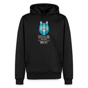Just A Girl Who Loves Wolves - Men’s Premium Organic Hoodie - black - Front - Nico (187cm)