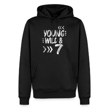 Geburtstag sieben Jahre 7 Geburtstag Geschenk - Männer Premium Bio Hoodie - Schwarz - Vorne - Nico (187cm)
