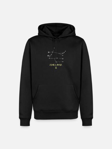 Zwilling Sternzeichen - Männer Premium Bio Hoodie - Schwarz