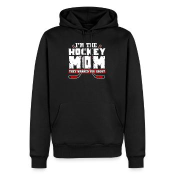 I'm the Hockey Mom T shirts - Men’s Premium Organic Hoodie - black - Front - Nico (187cm)