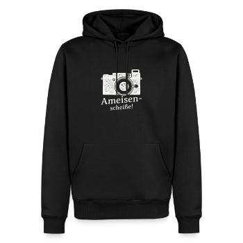 Fotograf Ameisenscheiße! Say Cheese Bitte Lächeln! - Männer Premium Bio Hoodie - Schwarz - Vorne - Nico (187cm)