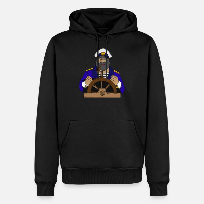 Capitaine - marin - Sweat à capuche Premium bio Homme - noir