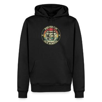 Kassette Old School Hip Hop 80er 90er Boombox G. - Männer Premium Bio Hoodie - Schwarz - Vorne - Nico (187cm)