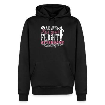 Flugbegleiter Küssen Sie Ihren Flugbegleiter - Männer Premium Bio Hoodie - Schwarz - Vorne - Nico (187cm)