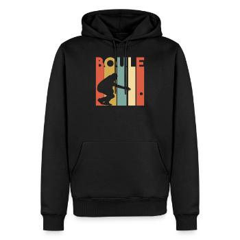 Boule Pétanque Petanque Boccia Retro Vintage - Männer Premium Bio Hoodie - Schwarz - Vorne - Nico (187cm)