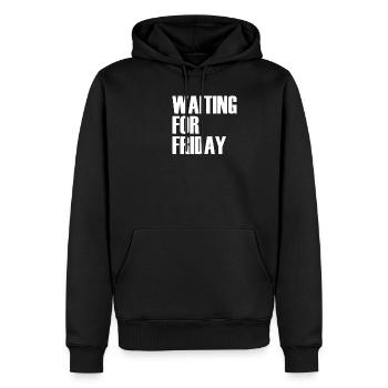 WAITING FOR FRIDAY - Männer Premium Bio Hoodie - Schwarz - Vorne - Nico (187cm)