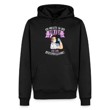 Ich Arbiete In Der Pflege Pflegekraft - Männer Premium Bio Hoodie - Schwarz - Vorne - Nico (187cm)