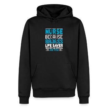 Badass Nurse T-shirt Life Saver - Sweat à capuche Premium bio Homme - noir - Devant - Nico (187cm)