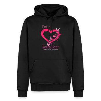 Brustkrebs-Bewusstseinsgeschenk Brest-Krebs - Männer Premium Bio Hoodie - Schwarz - Vorne - Nico (187cm)