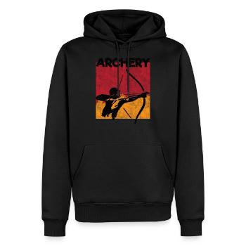 Shooting Bow Arrow Bow - Men’s Premium Organic Hoodie - black - Front - Nico (187cm)