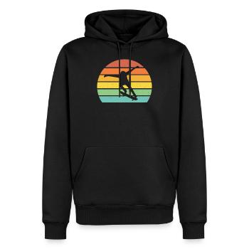 Skateboarding Retro Sonnenuntergang cool Skateboarder Geschenk - Männer Premium Bio Hoodie - Schwarz - Vorne - Nico (187cm)