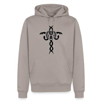 Snake Ank Scarabaeus - Männer Premium Bio Hoodie - Taupe - Vorne - Nico (187cm)