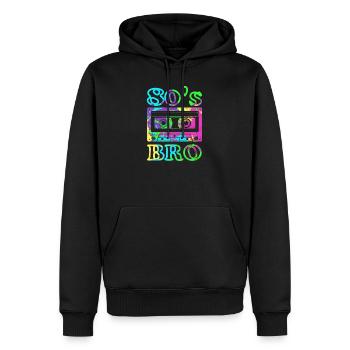 This Is My 80s Bro Costume 80's Party Cassette Tap - Men’s Premium Organic Hoodie - black - Front - Nico (187cm)