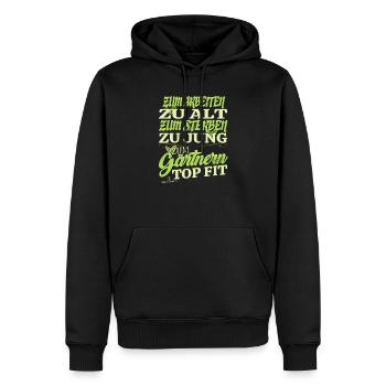 Gärtner Rentner - Männer Premium Bio Hoodie - Schwarz - Vorne - Nico (187cm)