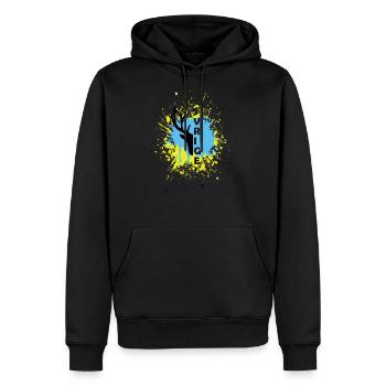 SWEDEN - Men’s Premium Organic Hoodie - black - Front - Nico (187cm)