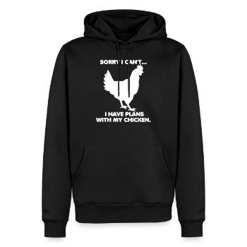 DÉSOLÉ, JE NE PEUX PAS AVOIR DES PLANS AVEC MES POULETS - Sweat à capuche Premium bio Homme - noir - Devant - Nico (187cm)