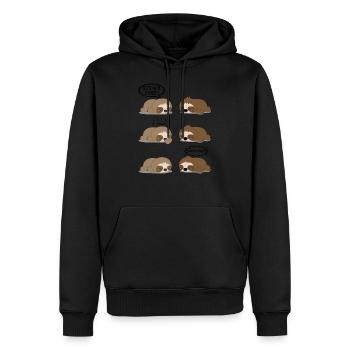 Ich Mache Nichts Comic Faultier lustige Sprüche - Männer Premium Bio Hoodie - Schwarz - Vorne - Nico (187cm)