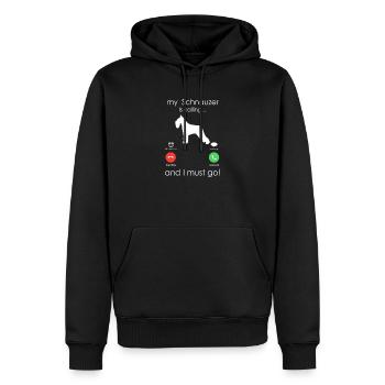 Schnauzer is Calling. Funny Dog Owner Gift - Men’s Premium Organic Hoodie - black - Front - Nico (187cm)