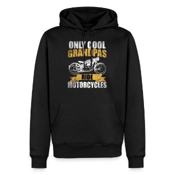 Motorrad Opa lustig Spruch Geschenkidee Geburtstag - Männer Premium Bio Hoodie - Schwarz - Vorne - Nico (187cm)