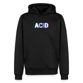 Acid - Rave Techno Party - Sweat à capuche Premium bio Homme - noir - Devant - Nico (187cm)