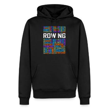 Rowing Words - Men’s Premium Organic Hoodie - black - Front - Nico (187cm)