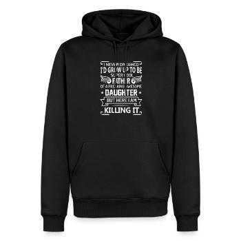 Papa Père Fille Cadeau Fête des Pères1 - Sweat à capuche Premium bio Homme - noir - Devant - Nico (187cm)