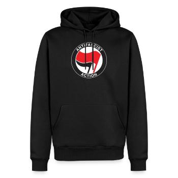 Antifascist flag antifa - antiracism antifascist - Men’s Premium Organic Hoodie - black - Front - Nico (187cm)