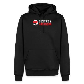 Zerstöre den Faschismus, den Antirassismus und den Antifaschisten - Männer Premium Bio Hoodie - Schwarz - Vorne - Nico (187cm)