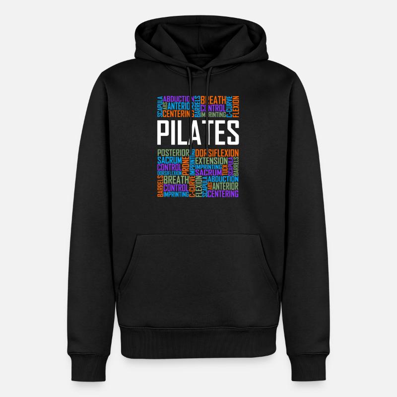 Mots Pilates - Sweat à capuche Premium bio Homme - noir