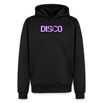 disco néon sign vintage design - Sweat à capuche Premium bio Homme - noir - Devant - Nico (187cm)