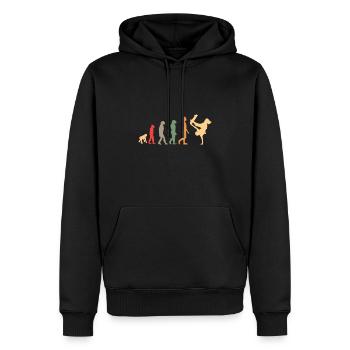 vintage Skateboard evolution Geschenk für skater - Männer Premium Bio Hoodie - Schwarz - Vorne - Nico (187cm)