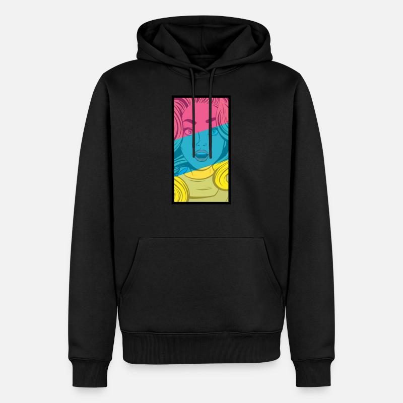 Femme de style bande dessinée colorée - Sweat à capuche Premium bio Homme - noir