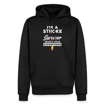 Ich bin ein Schlaganfall-Überlebender drucken - Männer Premium Bio Hoodie - Schwarz - Vorne - Nico (187cm)
