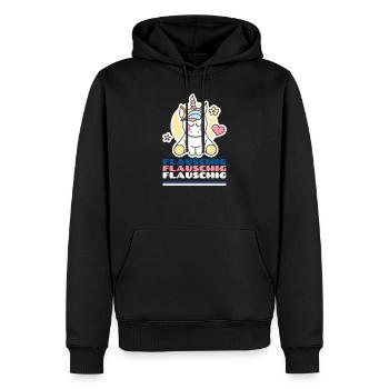 Einhorn ist flauschig hoch drei Fabelwesen Märchen - Männer Premium Bio Hoodie - Schwarz - Vorne - Nico (187cm)