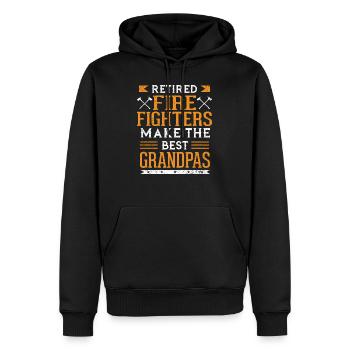 Feuerwehrleute im Ruhestand machen die besten Opas - Männer Premium Bio Hoodie - Schwarz - Vorne - Nico (187cm)