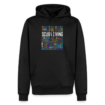 Mots de plongée sous-marine - Sweat à capuche Premium bio Homme - noir - Devant - Nico (187cm)