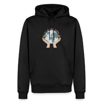 Save the Earth Planet Geschenkidee - Männer Premium Bio Hoodie - Schwarz - Vorne - Nico (187cm)
