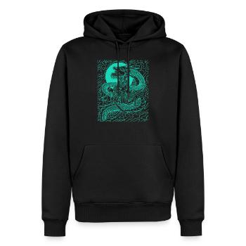 Bushido Knight Samurai Warrior Geschenk und Drache - Männer Premium Bio Hoodie - Schwarz - Vorne - Nico (187cm)