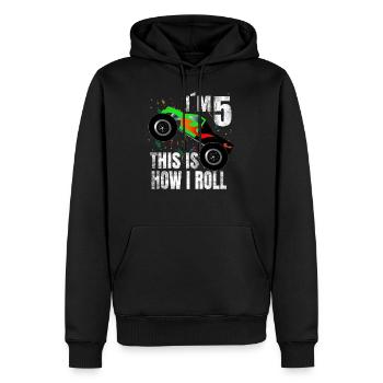 Geburtstag Junge 5 Jahre Monster Truck Geschenk - Männer Premium Bio Hoodie - Schwarz - Vorne - Nico (187cm)