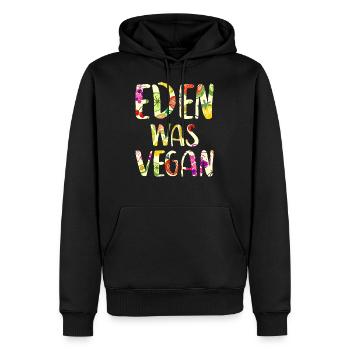 Veganer Vegetarier Christ Bibel Eden was vegan - Männer Premium Bio Hoodie - Schwarz - Vorne - Nico (187cm)