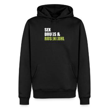 SEX DRUGS AND ROSENKOHL - Männer Premium Bio Hoodie - Schwarz - Vorne - Nico (187cm)