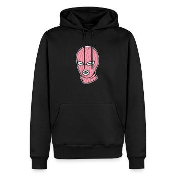 Pinke Skimaske Sturmhaube Rosa Girlie Frau - Männer Premium Bio Hoodie - Schwarz - Vorne - Nico (187cm)