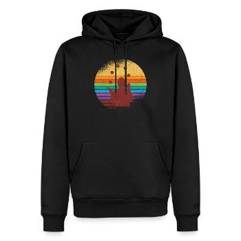 Jongleur jongleur rétro vintage - Sweat à capuche Premium bio Homme - noir - Devant - Nico (187cm)