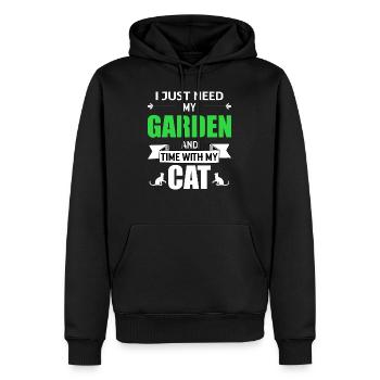 Cadeau d'amant de chat de jardinier de chat de jardin - Sweat à capuche Premium bio Homme - noir - Devant - Nico (187cm)