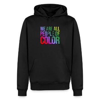 We are all people of color - Men’s Premium Organic Hoodie - black - Front - Nico (187cm)