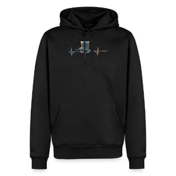 Love Disc Golf Vintage Style Golf Gift Idea print - Sweat à capuche Premium bio Homme - noir - Devant - Nico (187cm)