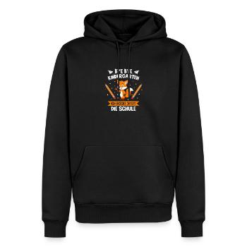 Bye Bye Kindergarten Einschulung Fuchs Geschenk - Männer Premium Bio Hoodie - Schwarz - Vorne - Nico (187cm)